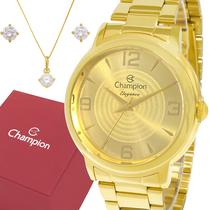 Relógio Feminino Dourado Champion Luxo 1 Ano De Garantia