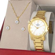 Relógio Feminino Dourado Champion Original 1 Ano de Garantia