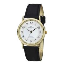 Relógio Feminino Dourado Champion Pulseira Preta + NF