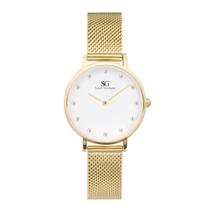 Relogio feminino dourado Chelsea Diamond Gold 32mm Saint Germain