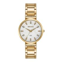 Relógio Feminino Dourado com Cristais Madrepérola 44285LPSVDS1 - seculus Relógio Feminino Dourado com Cristais Madrepérola 44285LPSVDS1 - seculus