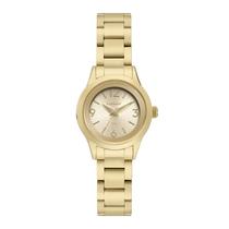 Relógio Feminino Dourado Condor Mini Pequeno Luxo Analógico