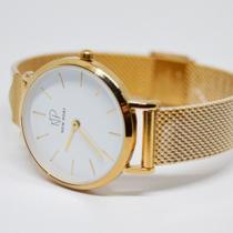 Relógio Feminino Dourado Gold 32mm minimalista New Port
