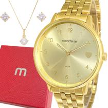Relógio Feminino Dourado Mondaine 1 Ano De Garantia Original