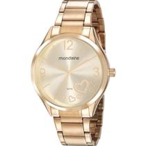 Relogio feminino dourado mondaine 53821lpmvde1
