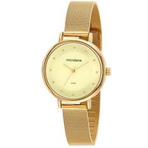 Relógio Feminino Dourado Pulseira Esteira 32290Lpmvde2