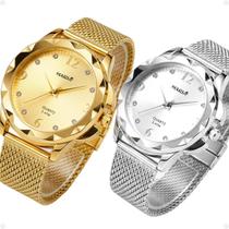Relogio feminino dourado + relogio feminino banhado prova dagua dourado prata presente combo pulseira ajustavel kit Relogio feminino dourado + relogio feminino banhado prova dagua dourado prata presente combo pulseira ajustavel kit