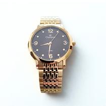 Relogio feminino dourado slim 39mm Champion