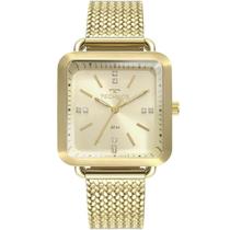 Relógio Feminino Dourado Technos Fashion Quadrado