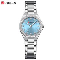 Relógio Feminino e Luxuoso com Mostrador de Strass, Ideal para Casual - Azul