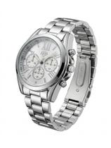 Relógio Feminino Elegante Aço Prata Fundo Branco Dhp Luxo
