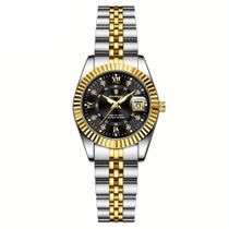 Relógio Feminino Elegante com Strass em Aço Inoxidável de Quartzo Casual