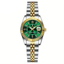 Relógio Feminino Elegante com Strass em Aço Inoxidável de Quartzo Casual