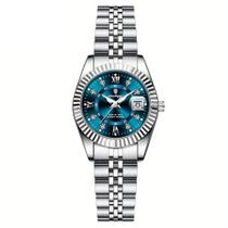 Relógio Feminino Elegante com Strass em Aço Inoxidável de Quartzo Casual