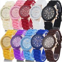 Relogio Feminino Em Pulseira Silicone Moda Geneva