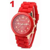 Relogio Feminino Em Pulseira Silicone Moda Geneva