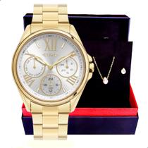 Relógio Feminino Euro Multifunção Multiglow Midi EU6P29AIP/4B Colar e Brincos