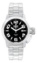Relógio Feminino Everlast E053 Steel Steel Black Dial
