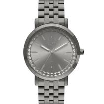 Relógio Feminino Fashion Prata Fosco Euro Minimal Spikes com Brilhos Aço Inoxidável EU2036YOS/4F