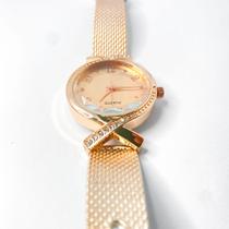 Relógio feminino fino redondo trançado strass básico moderno - Filó Modas