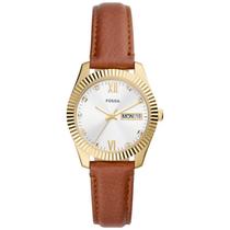 Relógio Feminino Fossil Scarlette Mostrador Com Fundo Branco E Números Romanos Caixa de Aço Inoxidável - ES5184/0MN - TECHNOS