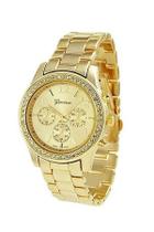 Relógio Feminino Geneva Dourado Strass