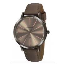 Relógio Feminino Grafite Mondaine Pulseira De Couro Cinza