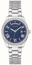 Relógio Feminino Guess Prata Mostrador Azul GW0307L1