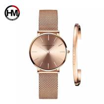 Relógio Feminino Hannah Martin HM-CH36 Pulseira de Aço Inoxidável