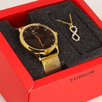 Relógio Feminino Kit Tuguir Dourado TG30112