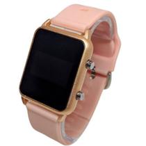 Relógio FEMININO Led Quadrado Digital Watch - 003 Rose Salmão