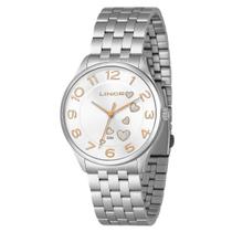 Relógio Feminino Lince Aço Inox Mostrador Branco Original Resistente à Água LRMH245L40K0E9S2SX Relógio Feminino Lince Aço Inox Mostrador Branco Original Resistente à Água LRMH245L40K0E9S2SX
