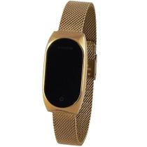 Relógio Feminino Lince Digital Dourado LED Vermelho LDG4641L