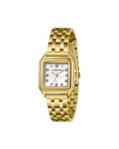Relógio Feminino Lince Dourado Analógico Aço Inox Minimalista Lqgm046l30 B2kx