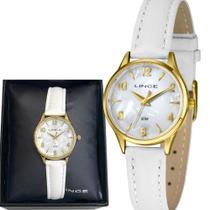 Relógio Feminino Lince Dourado Analógico Original Garantia