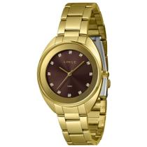 Relógio Feminino Lince Dourado com Mostrador Marron- LRGJ151L38 N1KX
