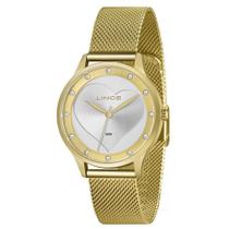 Relógio Feminino Lince Dourado Com Pedras Lrg4725L S1Kx