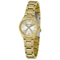 Relogio Feminino Lince dourado pequeno de aço algarismo romano LRGJ111L C3KX Relogio Feminino Lince dourado pequeno de aço algarismo romano LRGJ111L C3KX