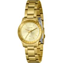 Relógio Feminino Lince Dourado Ponteiro Lançamento Original