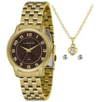 Relógio Feminino Lince LRG4705L KO88 Pulseira de Aço Dourado