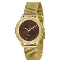 Relógio Feminino Lince Lrg4725L M1Kx Dourado Fundo Marrom