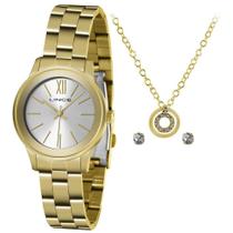 Relógio Feminino Lince LRGH155L KZ62 Pulseira de Aço Dourado