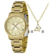 Relógio Feminino Lince LRGJ142L KN67 Pulseira de Aço Dourado