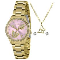 Relógio Feminino Lince LRGJ145J KN89 Pulseira De Aço Dourado