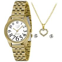 Relógio Feminino Lince LRGJ148L KOO8 Pulseira De Aço Dourado