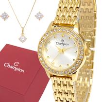 Relógio Feminino Luxo Champion Dourado Prova Dágua Original