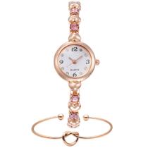 Relógio Feminino Mini Luxo Clássico Com Pedras + Pulseira