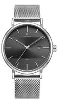 Relógio Feminino Minimalista Moderno Prateado E Preto Aço Inox Vanglore 3288a 40mm Social Esporte Fino Coleção Selecty