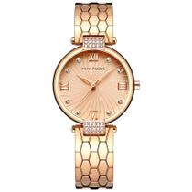 Relógio feminino Minimalista pulseira em aço inoxidável quartzo impermeável