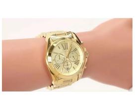 Relógio Feminino Mk5605 Dourado Á prova dágua 43mm